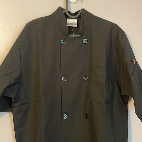 Happy Chef Signature Coat Lightweight Chef Coat Black size S Style #505 - Picture 2 of 14